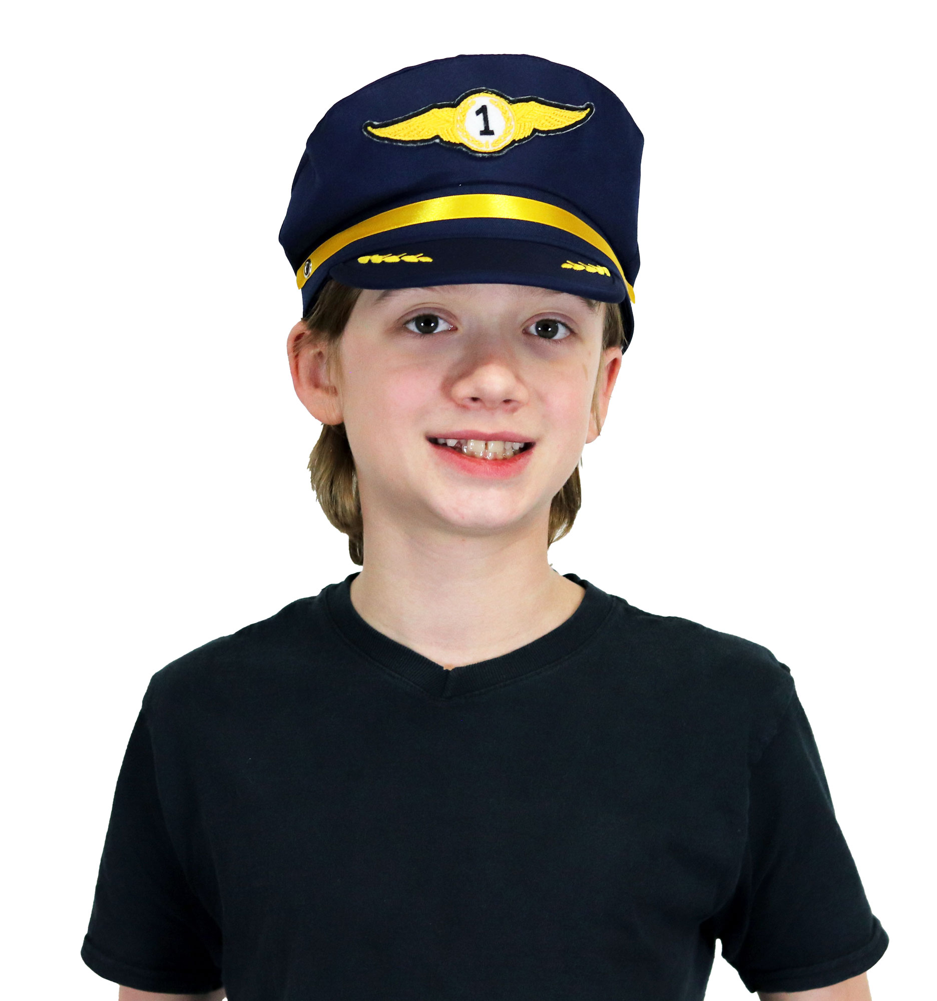 Airline Pilot Cap on Child