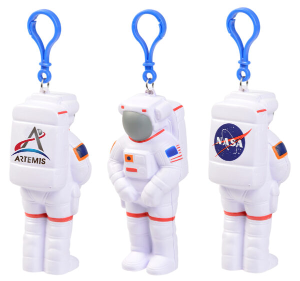 Foam Squeeze Astronaut with Artemis Logo, Front View and Nasa Meatball Logo