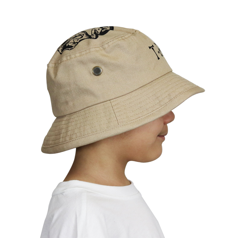 Dinosaur Bucket hat on child right side