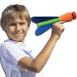 kid holding pop rocket