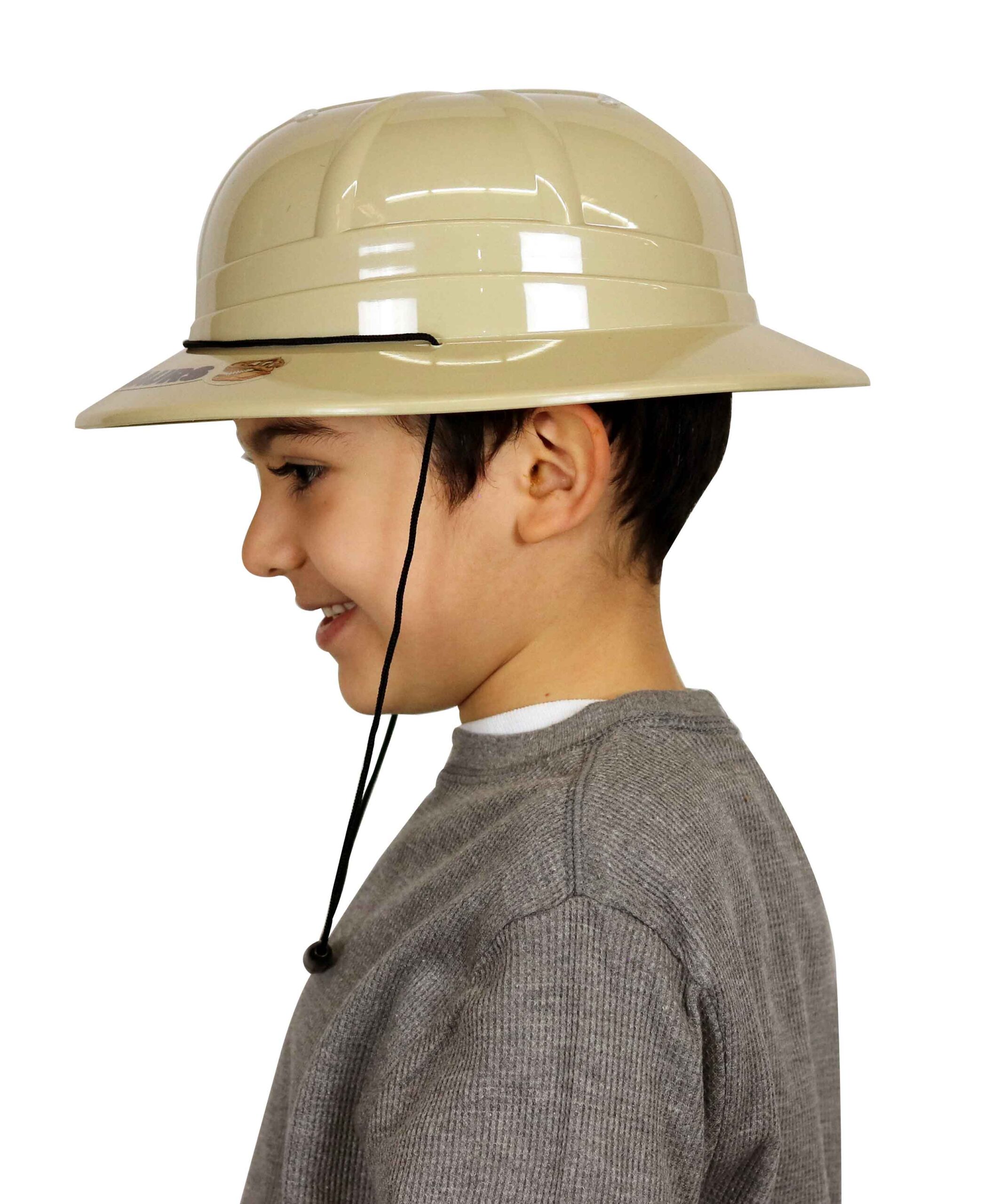 PTHD-HELMET-LEFT-W-HEAD I dig Dinosaurs Safari Helmet left side on child