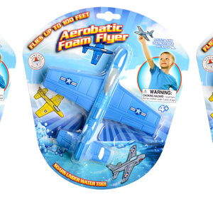 Aerobatic Foam Flyers, Blue, Yellow and Shark in Packaging
