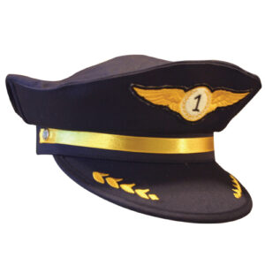 Airline pilot cap.
