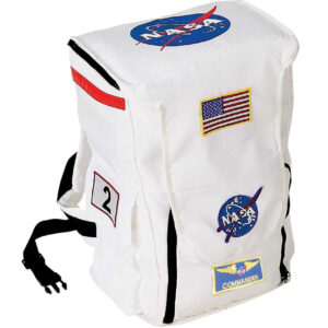 White astronaut backpack.