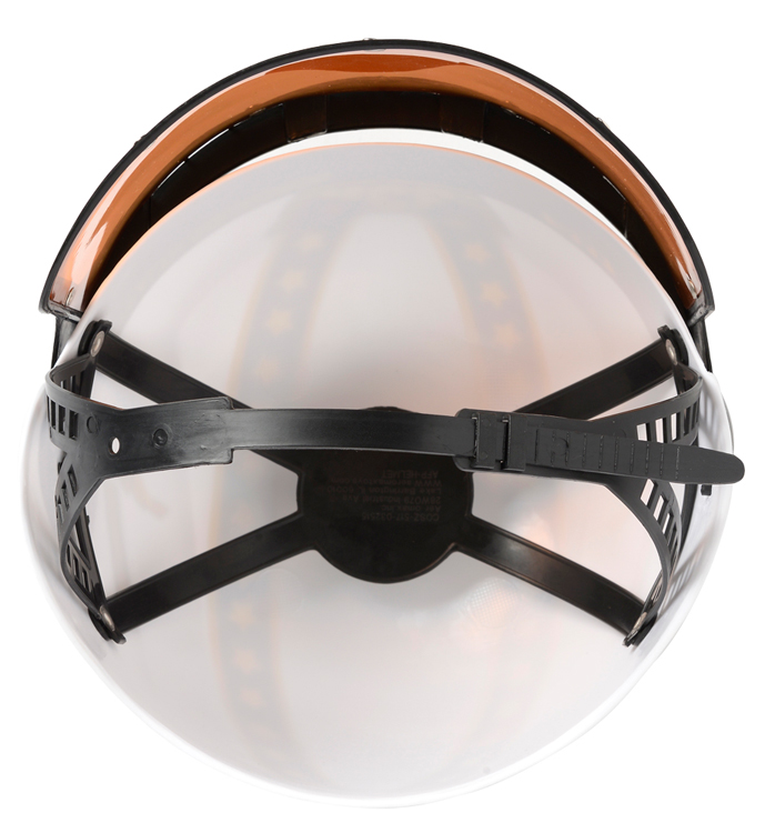 Armed forces pilot helmet, inside view.