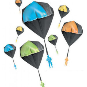 toy parachute assortment with glow in the dark guy.