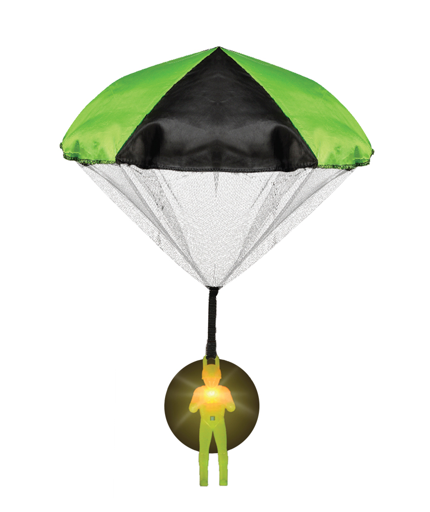 images Green light up parachute guy toy.