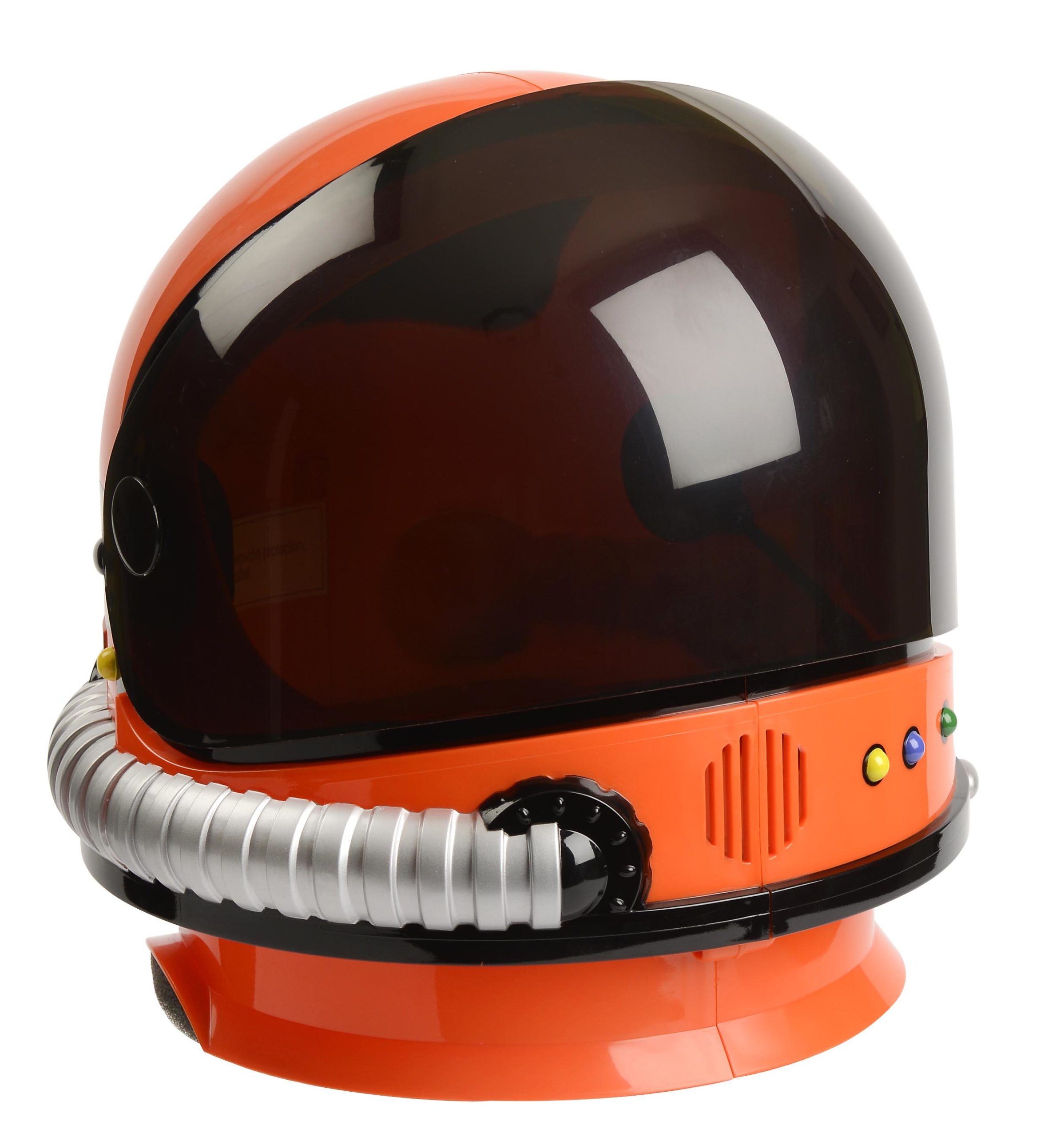 Orange astronaut helmet with sound.