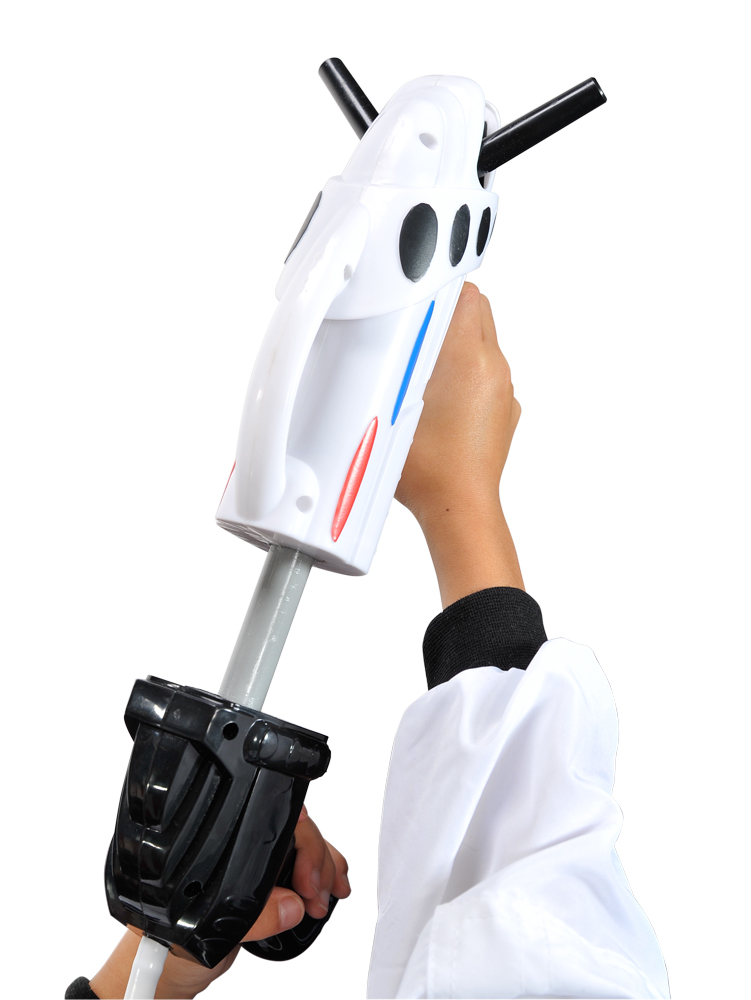 Astronaut space pack blaster with open end.