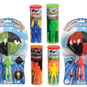 Catalog bundle with light up parachute and regular and glow parachute toys.