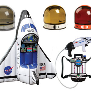 Catalog bundle with inflatable space shuttle, space pack and choice of astronaut helmet.