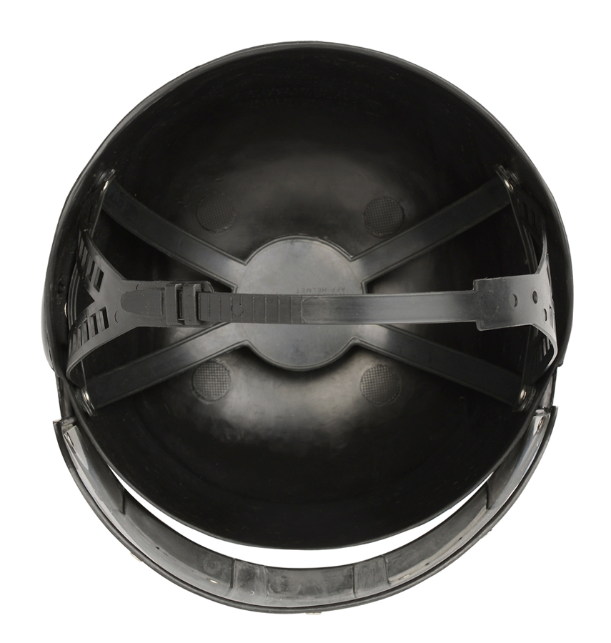 images Police helmet inside view.
