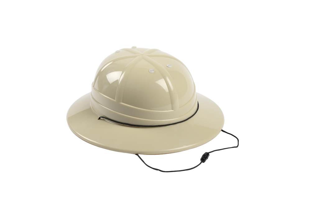Pith helmet.